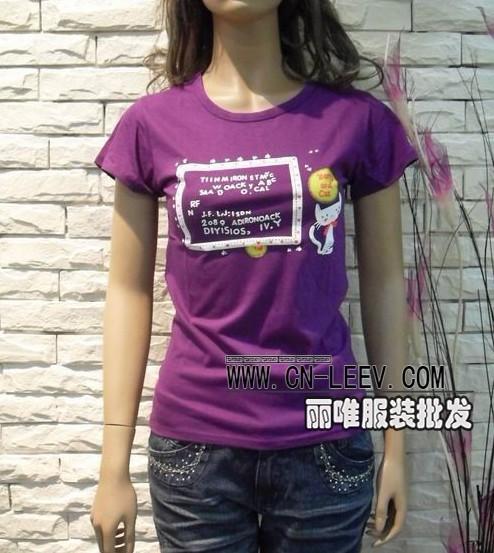 东莞女装纯棉T恤批发女式高领长袖
