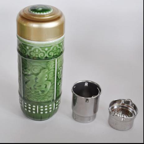 供應2012流行禮品活瓷*雙層保溫水杯