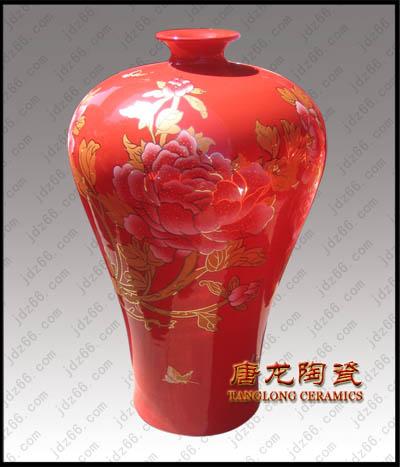 供應(yīng)企業(yè)年終禮品中國紅瓷瓶工藝品