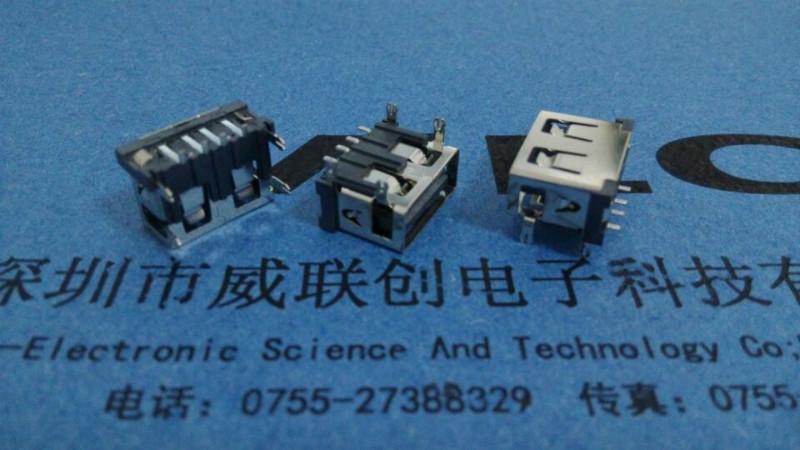 供應(yīng)短體USB四腳插件+端子貼板 長度10.0MM 高度6.3H 山