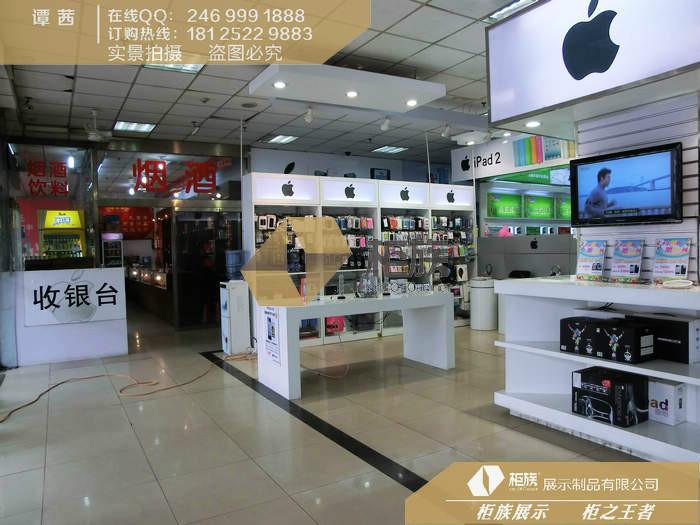 供應(yīng)湖南蘋果木質(zhì)手機(jī)柜臺(tái)，蘋果智能體驗(yàn)臺(tái)定做