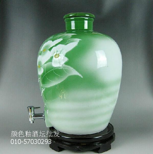 供應(yīng)30斤顏色釉酒壇，景德鎮(zhèn)高溫陶瓷酒壇批發(fā)