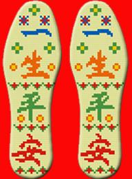 供應(yīng)手工十字繡印花鞋墊情侶款