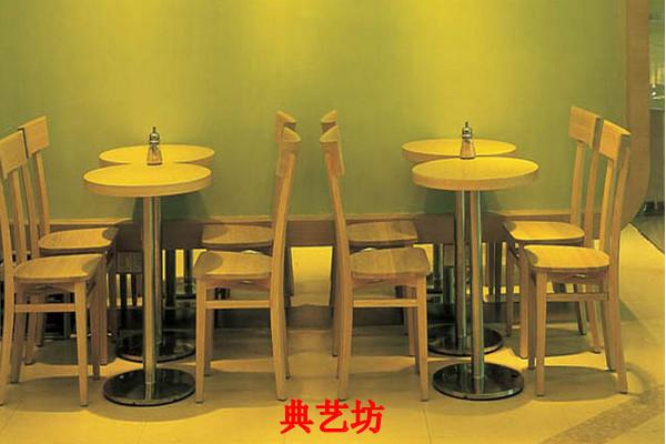 典藝坊實木咖啡廳餐椅，實木茶餐廳桌椅，奶茶店桌椅
