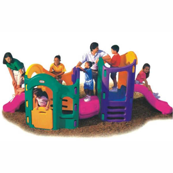 昆明幼兒園八合一組合滑梯圖片