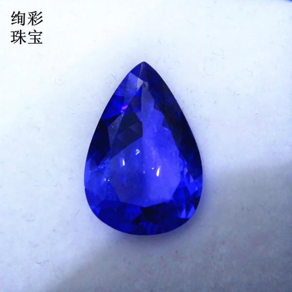 供應(yīng)7.44克拉水滴形坦桑藍(lán)寶石吊墜