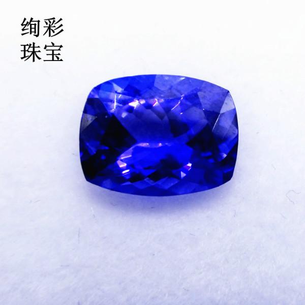 供應3.455克拉枕形坦桑石裸石批發(fā) 坦桑石的價格