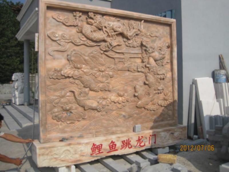 供應石雕鯉魚跳龍門鯉魚化龍戲蓮*鱷魚鯉魚戲蓮*海豚貝海洋生物