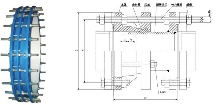 供应乌达伸缩器丨VSSJAF型传力接头丨双法兰传力接头