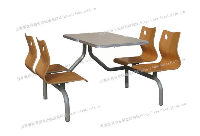 供應(yīng)*進(jìn)口面板鋁合金封邊連體四人桌椅