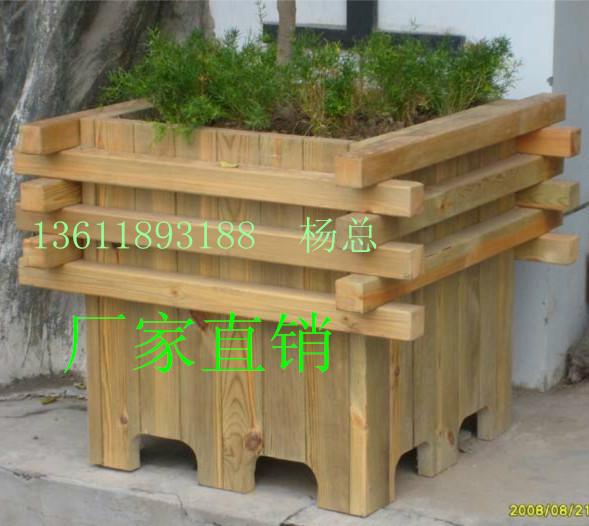 供應(yīng)揚(yáng)州市防腐木花箱大量批發(fā)，木花箱訂做