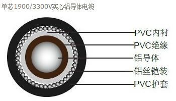 供应BS6346-PVC绝缘电力电缆-1900/3300V-实心铝图片