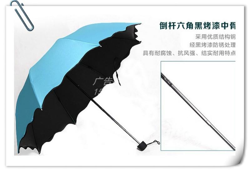 供應昆明防嗮黑膠廣告?zhèn)?，印字，是不是所有的黑膠傘都會遇水見花？