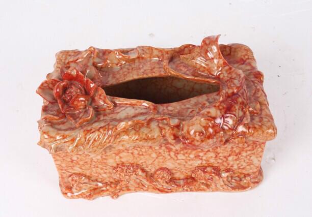 供應(yīng)玉蘭花紙巾盒家居擺設(shè)創(chuàng)意黃玉紙巾盒