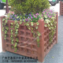 供應戶外景觀花箱圓形 戶外綠植 木質花箱 防腐木花箱 實木景觀花箱