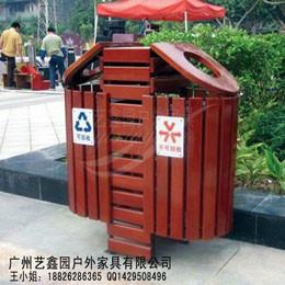 供應(yīng)戶外實木垃圾桶，可擺花垃圾桶，戶外收納箱，防腐木垃圾桶，防保* 戶外實木垃圾桶帶花盆