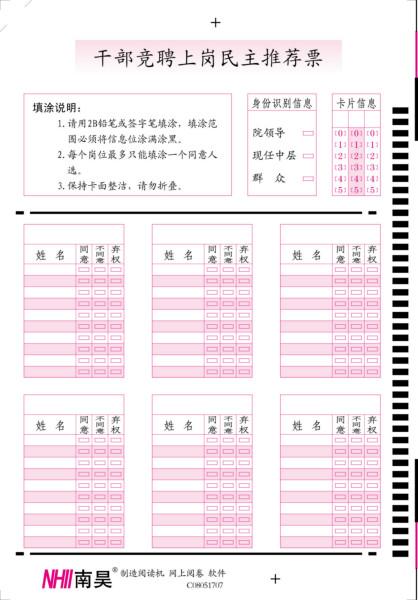 供應(yīng)南昊干部競(jìng)爭上崗答題卡