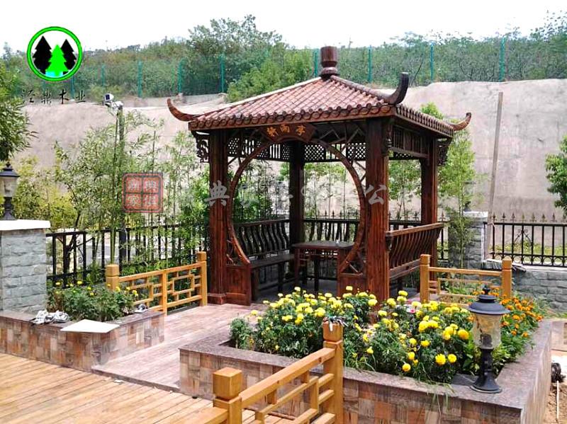供應(yīng)實(shí)木亭子 碳化木材質(zhì) 景觀涼亭 防腐防裂 壽命長 仿古 安裝有圖
