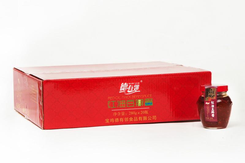 供應(yīng)陜西德有鄰紅油豆瓣醬280g批發(fā)