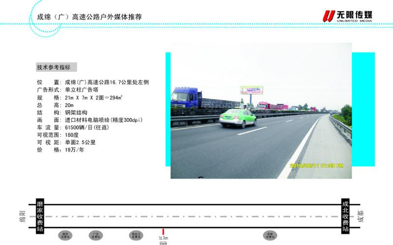 成绵高速公路高立柱图片