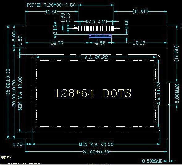 供應(yīng)12864COG點(diǎn)陣屏
