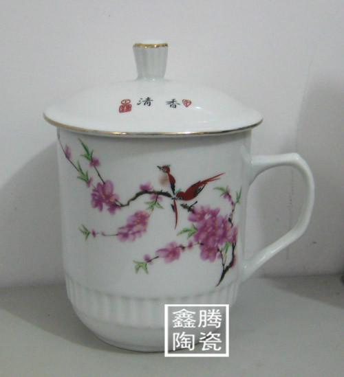 供應(yīng)廠家直銷-花鳥茶杯-粉彩陶瓷杯，鑫騰陶瓷