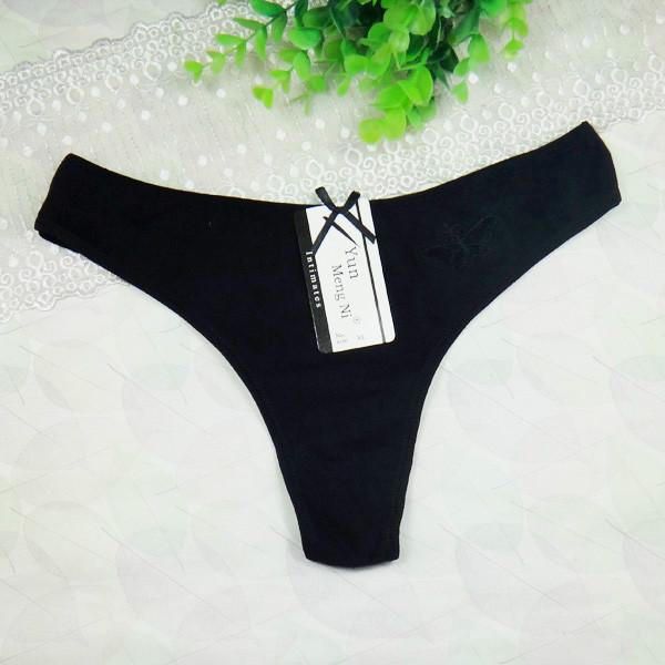 供應(yīng)女士繡花丁字褲批發(fā)內(nèi)褲 批發(fā)女士丁字褲 性感時(shí)尚全棉女士內(nèi)褲