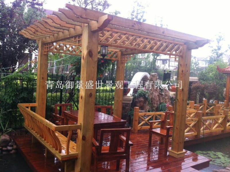 青島防腐木廊架木花架木葡萄架圖片