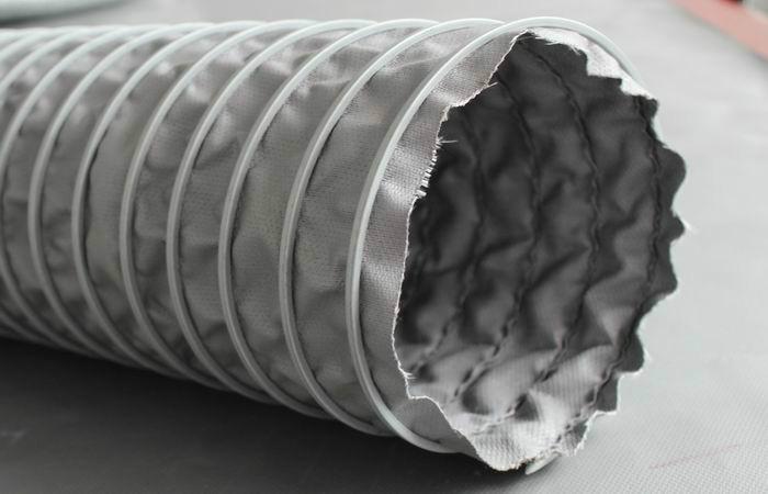 供應(yīng)耐高溫灰色夾式風(fēng)管高溫伸縮風(fēng)管