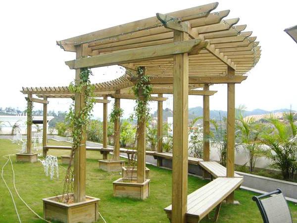 供應戶外防腐木廠家批發(fā)葡萄架花架涼亭