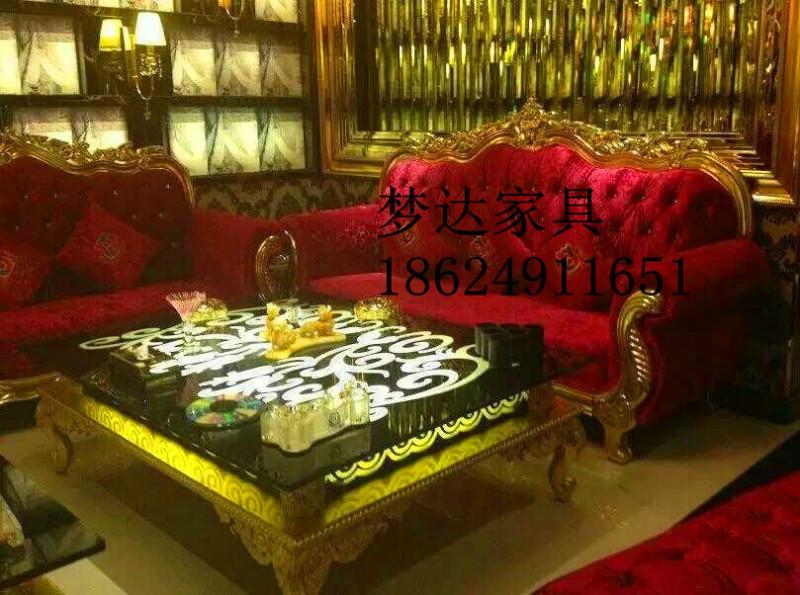 供應(yīng)鄭州*部沙發(fā)茶幾組合 歐式布藝酒店會所洽談沙發(fā)雙人實木沙發(fā)