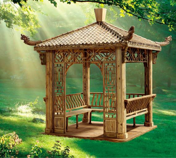 供應(yīng)防腐木仿古涼亭，百色防腐木仿古涼亭