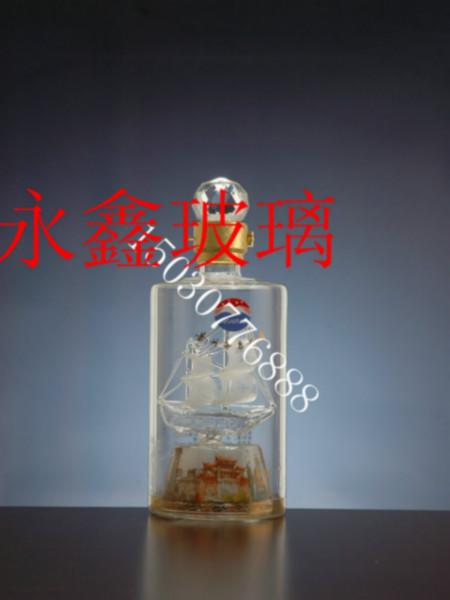 喷涂烤花玻璃酒瓶图片