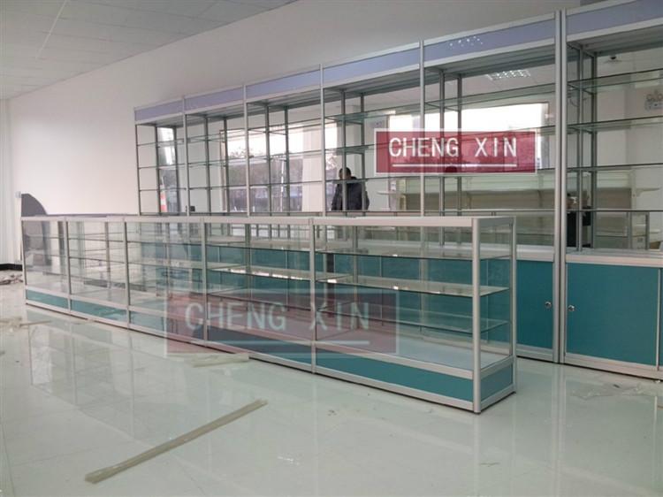 馬鞍山展柜貨架吧臺(tái)玻璃柜