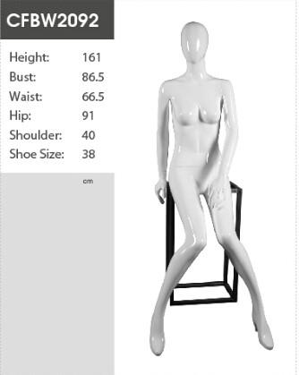上海凯勒夫模特道具全身女模坐姿图片