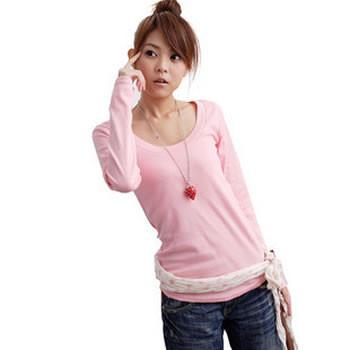 供應韓版超舒適圓領長袖打底衫WU9011